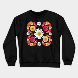 Zinnia Flower Daisies Zinnia Floral Pattern Daisy Crewneck Sweatshirt